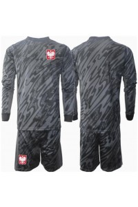 Fotbalové Dres Polsko Brankářské Dětské Venkovní Oblečení ME 2024 Dlouhý Rukáv (+ trenýrky)